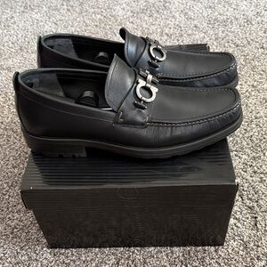 Mens Salvatore Ferragamo David Gancini Bit Leather Loafers